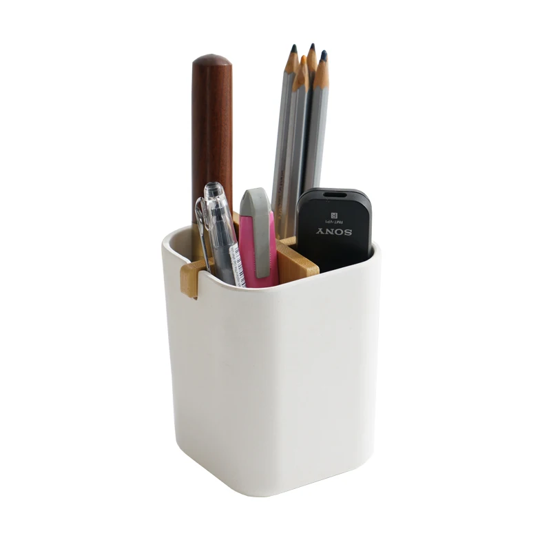 

OEM eco modern bamboo fiber PLA healthy customs pen holder toothbrush case holder, Original bamboo color