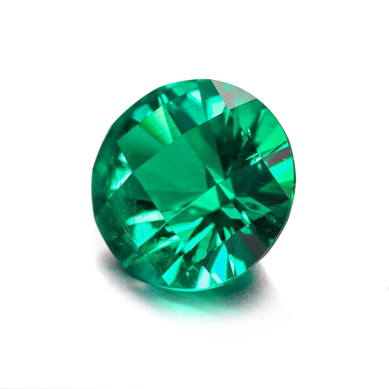 

Wholesale round checker cut Loose gemstone for colombian emerald ring hydro emerald