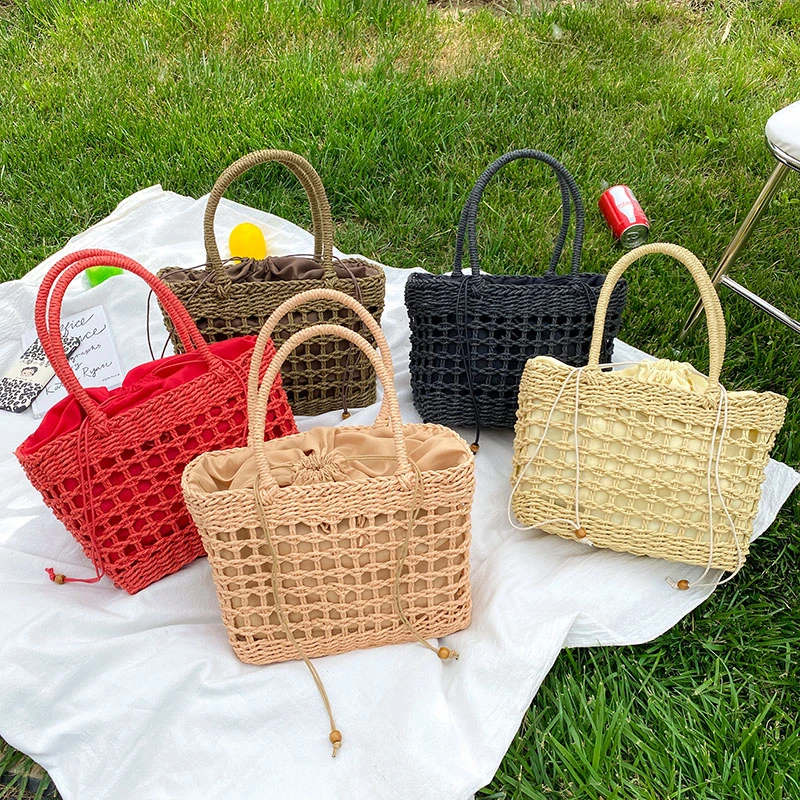 

New style woven ladies basket bag fashion shoulder bag handbag