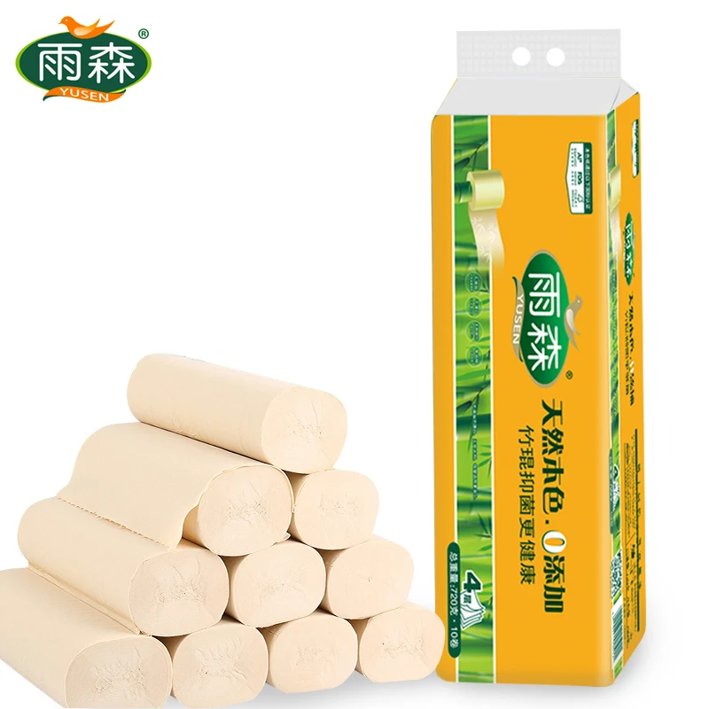 
100% bamboo pulp tree free paper tissues bamboo roll paper fsc bamboo toilet paper rolls 