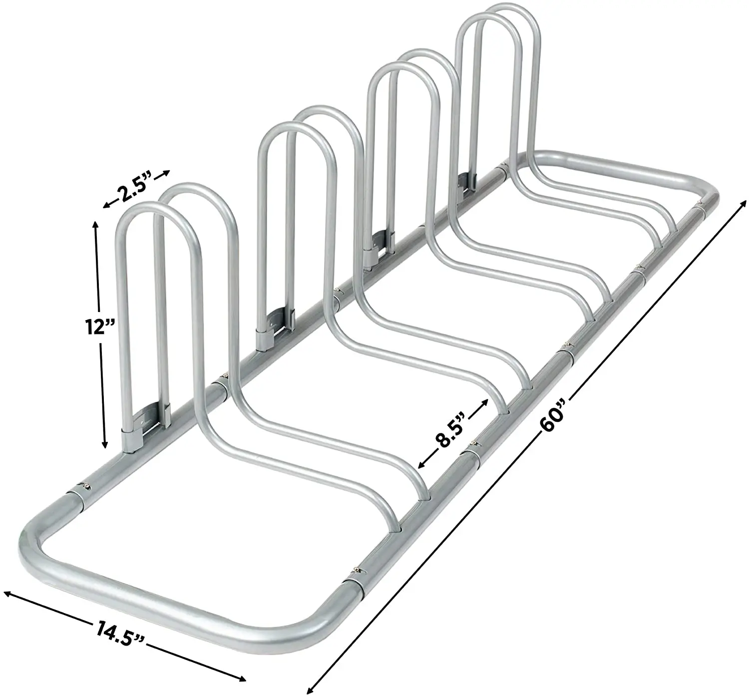 

Cargo Compact Carrier Multiple Vertical Standing Steel Mount Bike Rack, Grey