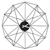 Geometric Shape Metal Wall Clock Black with Black Hands Iron Wall Wire Clocks 24" Metal Clock
