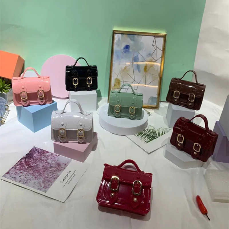 

2021 Jelly Purse Kids Girls Handbags For Women PVC Small Mini Hand bags Messenger Jelly Purse, Candy jelly colors