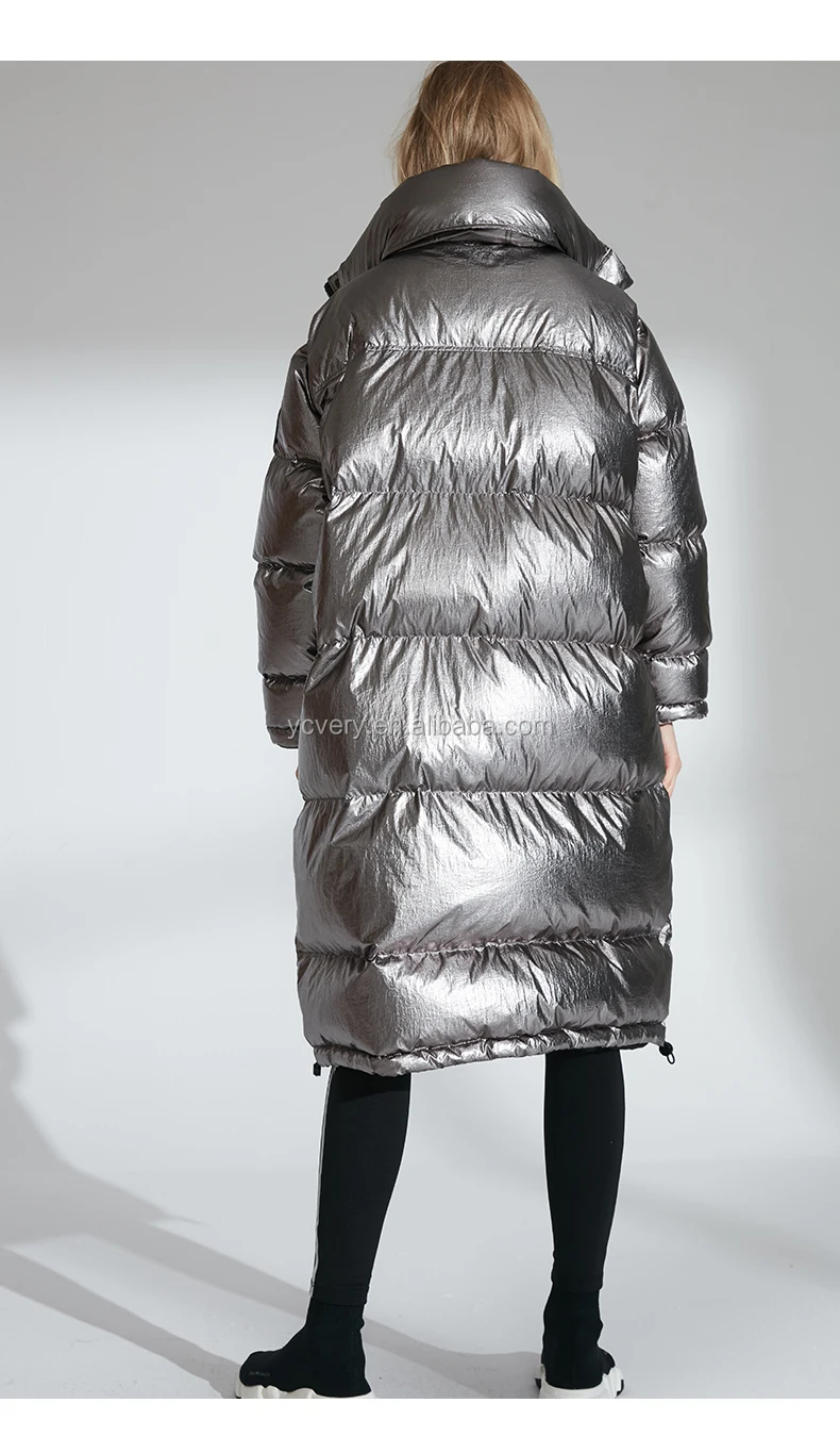 white company long puffa coat
