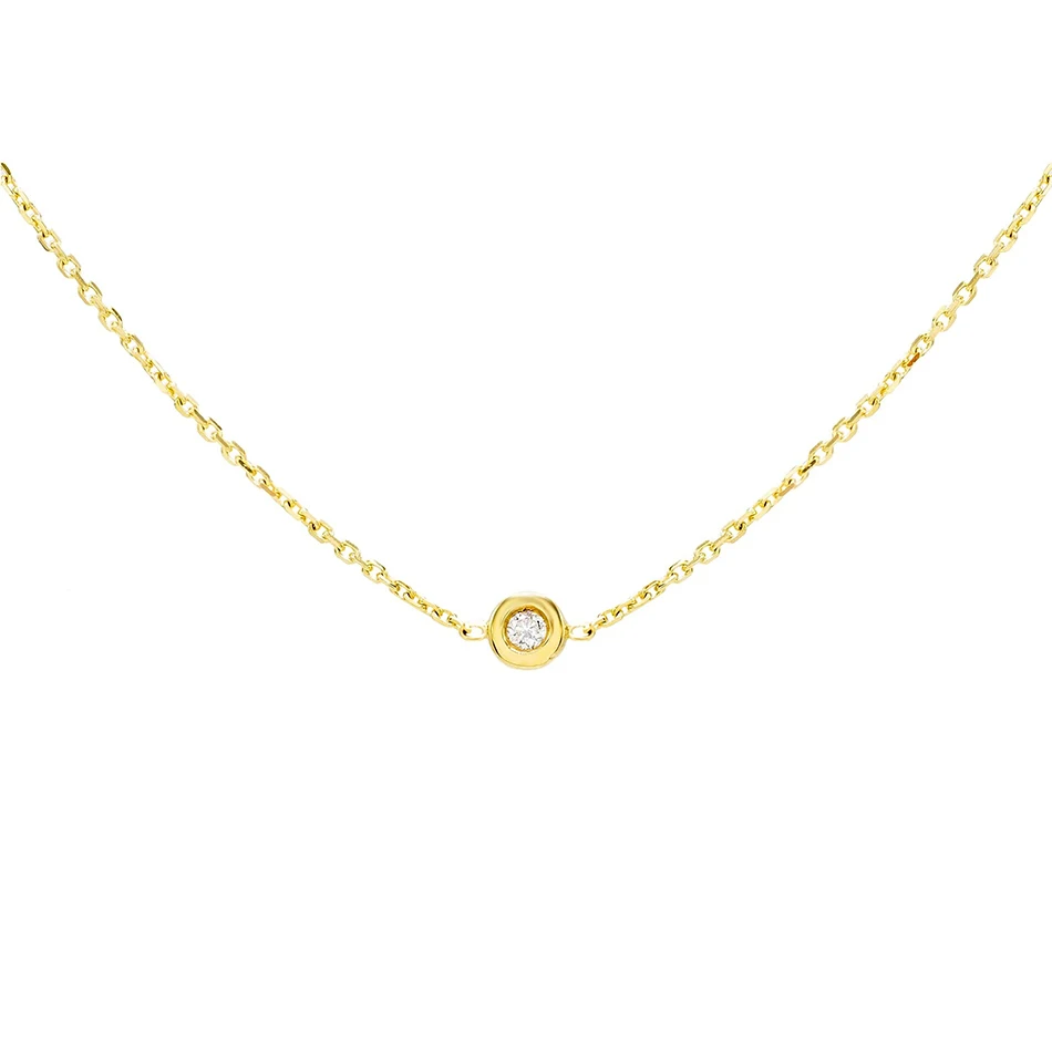 

dainty 14k gold plated hot sale women silver jewelry choker necklace high quality 925 sterling sivler bezel necklace