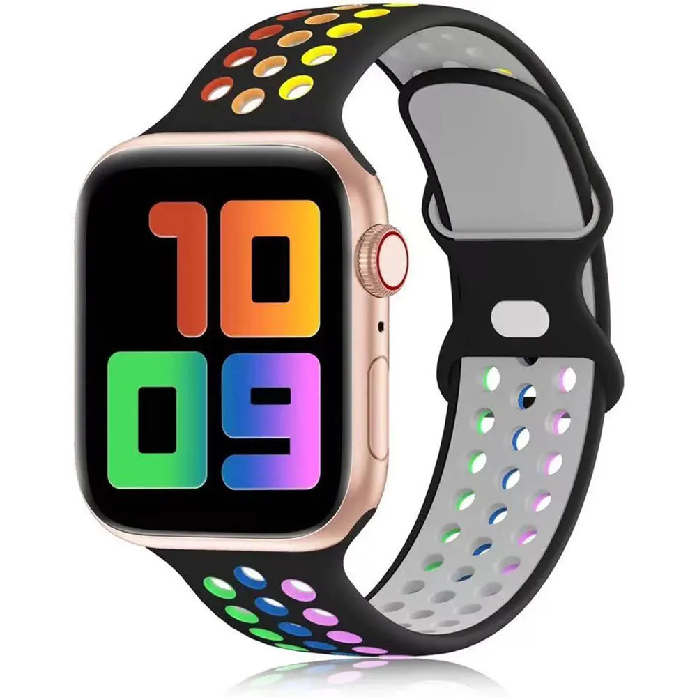 

Dual Color Silicone Watchband Rubber Watch Band For iWatch For Nike+ silicon Waterproof Straps for Apple Watch band