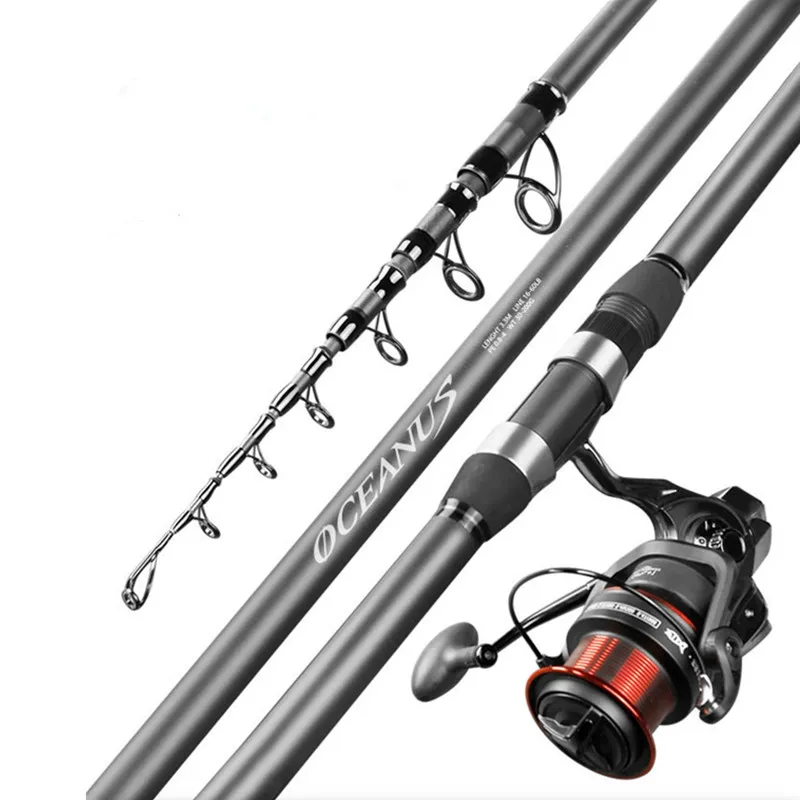 Fishing Rod 2.4m 2.7m 3.0m 3.3m 3.6m 3.9m 4.2m 4.5m 5.4m High Carbon Light Weight Telescopic Pole For Spinning