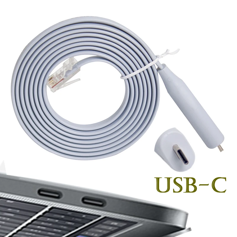 High Compatible WIN10 Plug and Play FTDI FT232RL USB C RS232  to RJ45 Serial Adapter Console Cable