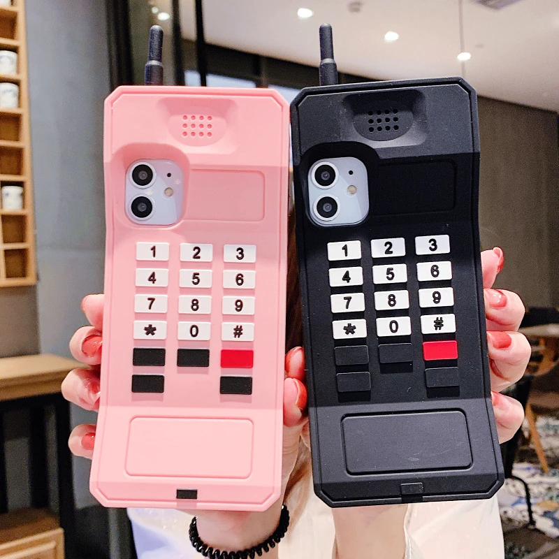 

Dropshipping 3D Classic Mobile Design Phone Case for iPhone 12 Cute Retro Style Soft Silicone Cover for iPhone 11/7/8/XS/XR/MAX