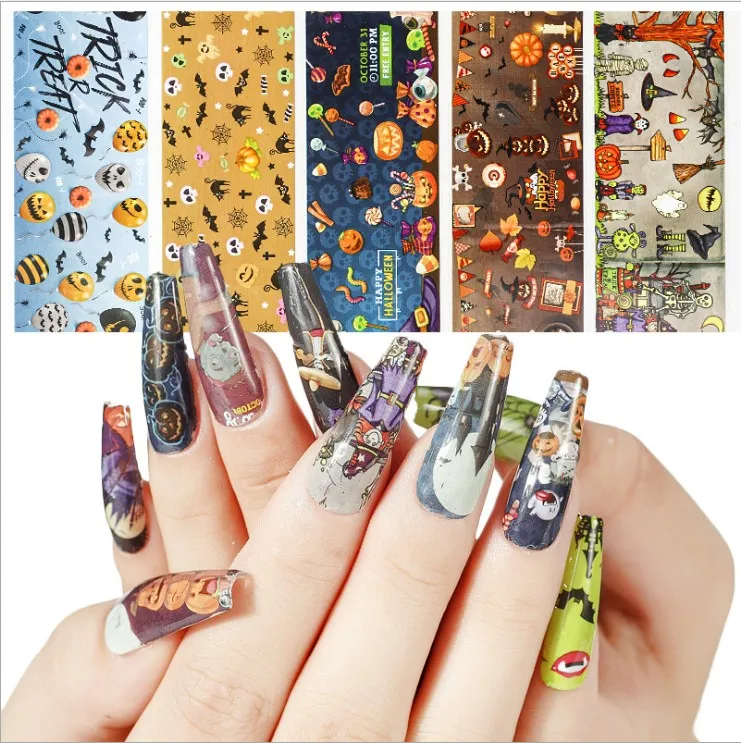

Wholesale Christmas Halloween unas DIY Nail Supplies Foil Nail Art Sticker