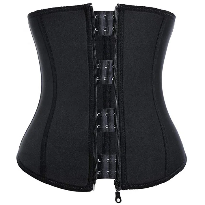 

Custom logo new fashion neoprene black zipper waist trainer shaper with steel bone