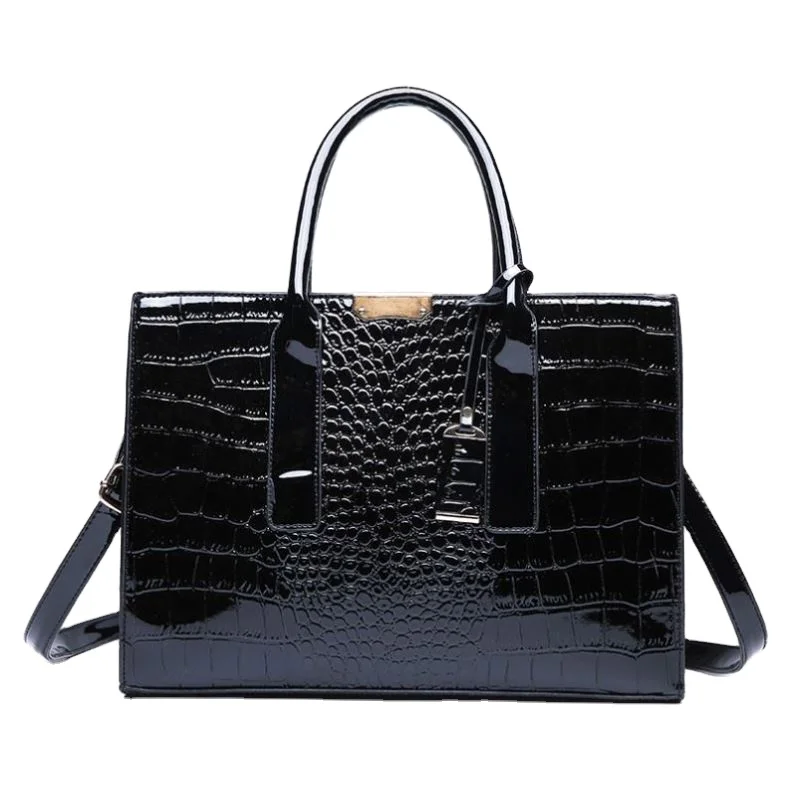 

Crocodile Pattern Leather Bag Tote ladies Large Shoulder Handbag