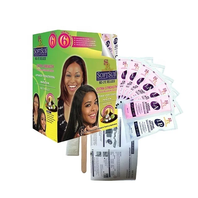 

african virgin hair relaxer private label China conditioning hair relaxer sachet package and cup also with ready stocks