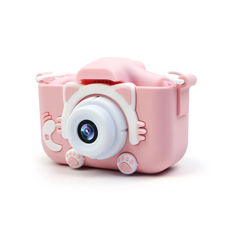 

2020 hot 2.0 Inch Games Digital toys for kid chidren christmas gift party video 1080P Cute colorful light TF smart Selfie Camera, Blue pink