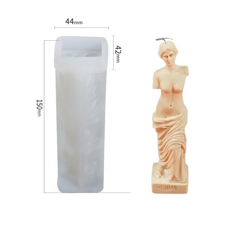 

Fusimai Geometric Statue Silicone Candle Mould 3D Venus Goddess Head Candle Molds