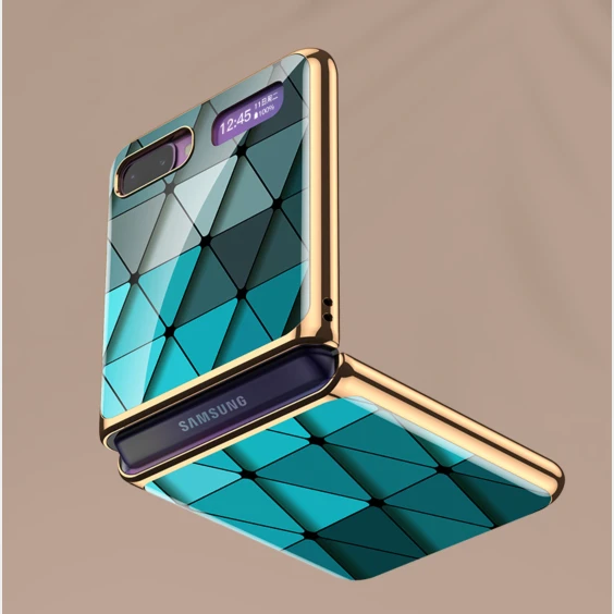 

Tempered Glass Mobile Phone Case For Samsung Galaxy Z Flip, 5 colors