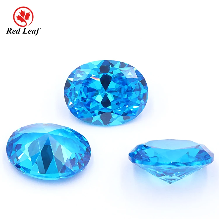 

Redleaf Jewelry loose wholesale zircon stone blue topaz oval cut synthetic Cubic Zirconia Cz Gems For Jewelry Making