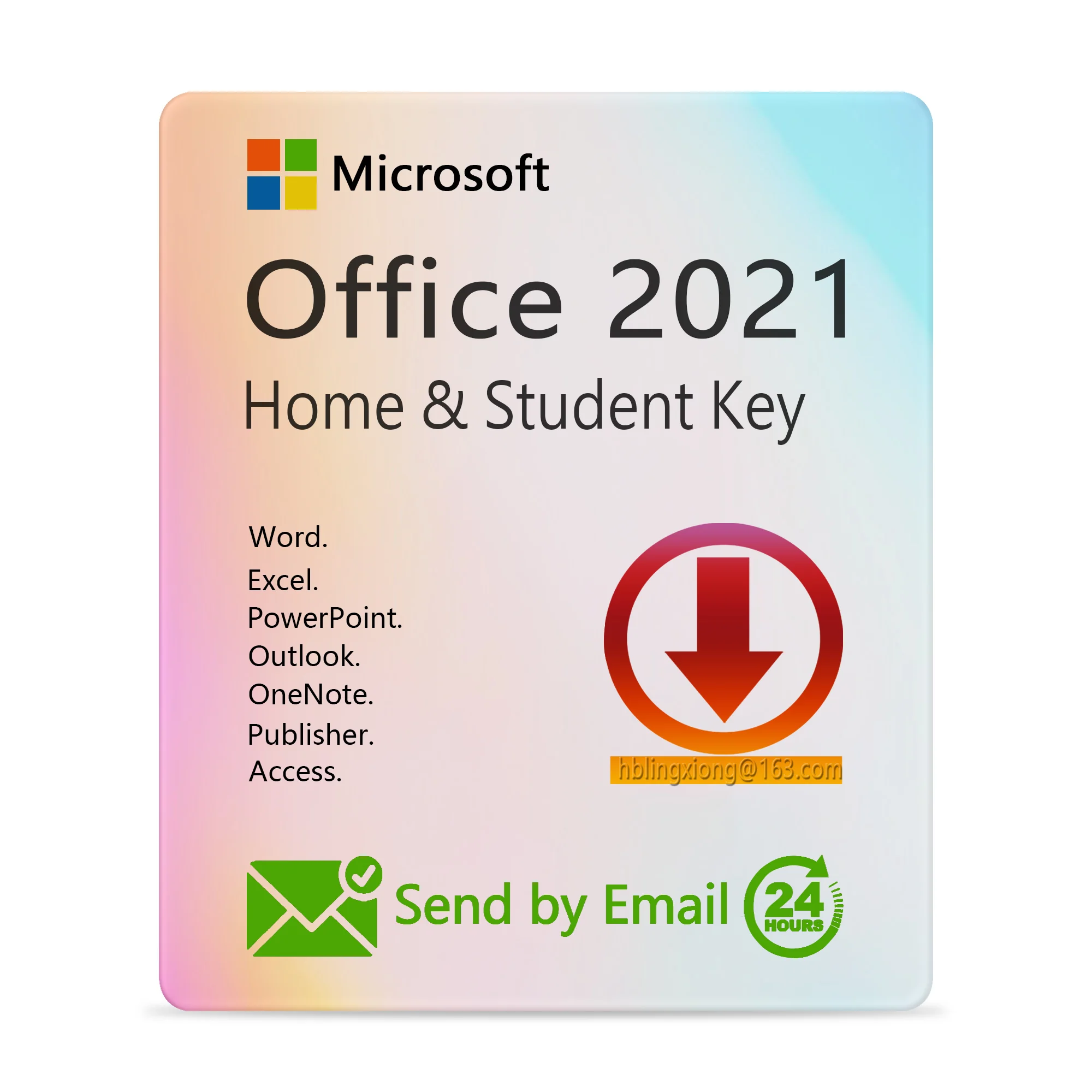 

Office 2021 Key Home and Student Key Retail Bind Key card for Windows/Mac digital License Global Online Activation USB box pc