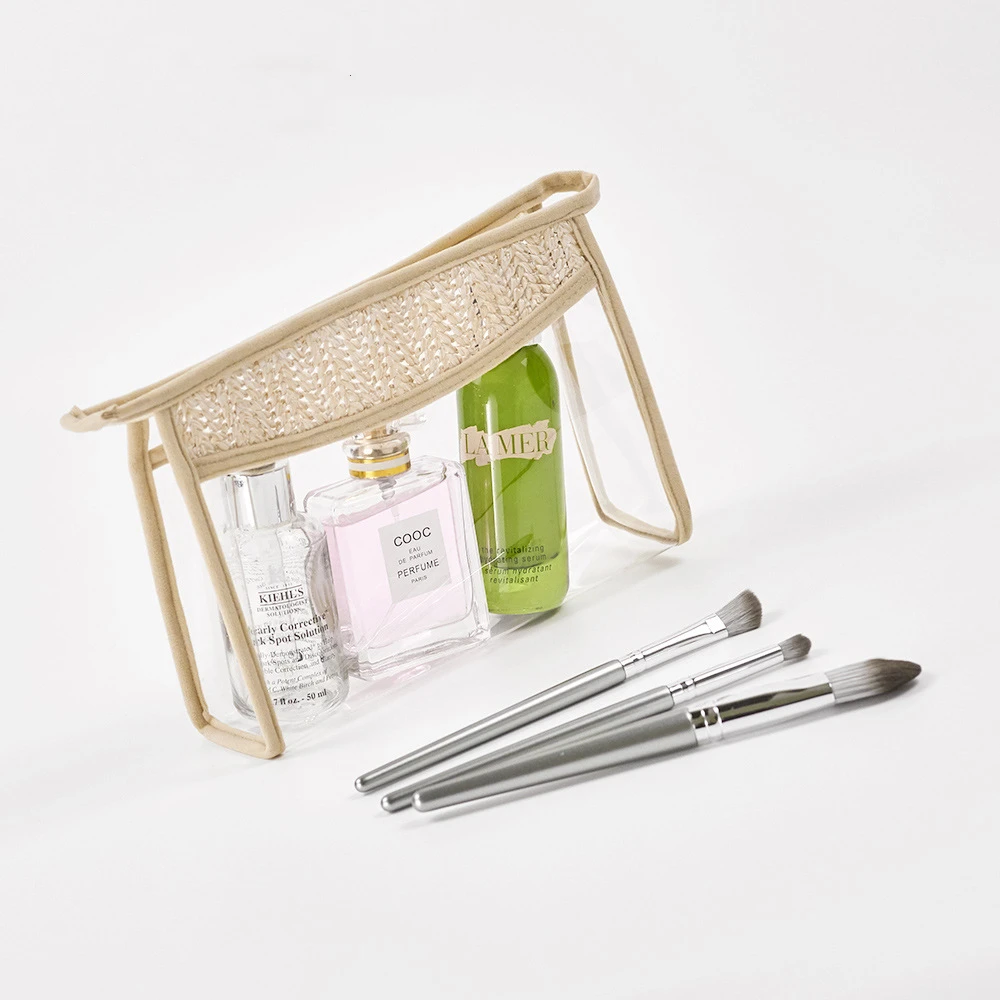 

Clear PVC Makeup Bags Travel Cosmetics Storage Bag Hand-woven Waterproof PVC Makeup Bags