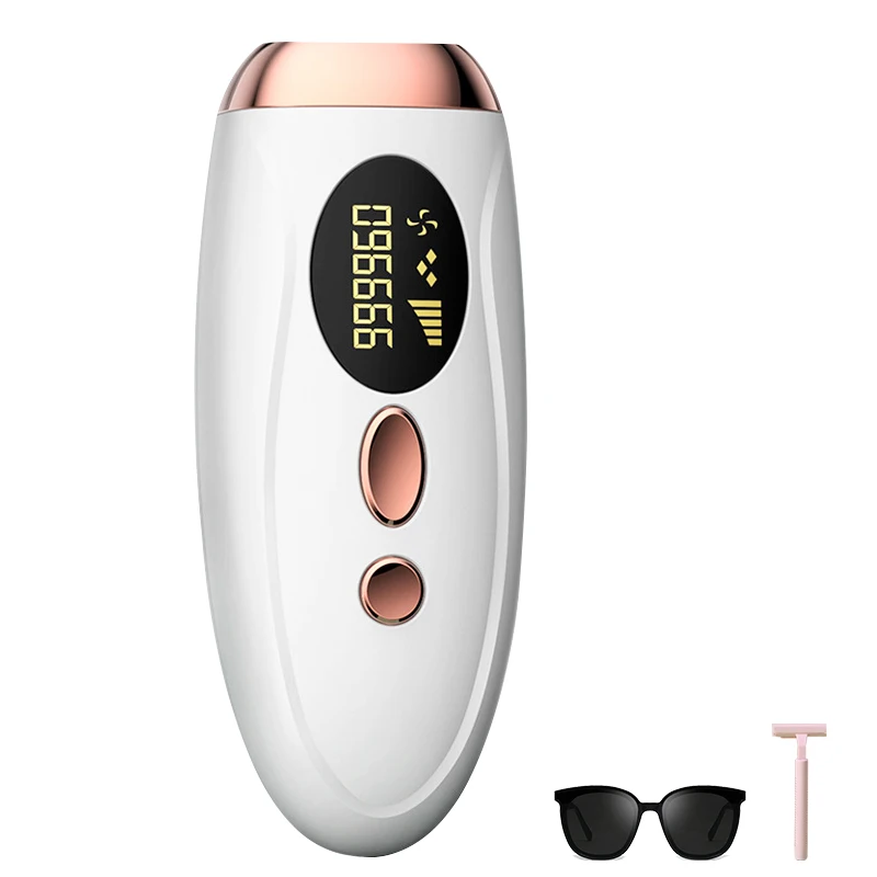 

Mini Portable Home Use Laser Epilator Men Women Laser Epilation IPL Hair Removal Device, White pink green light green