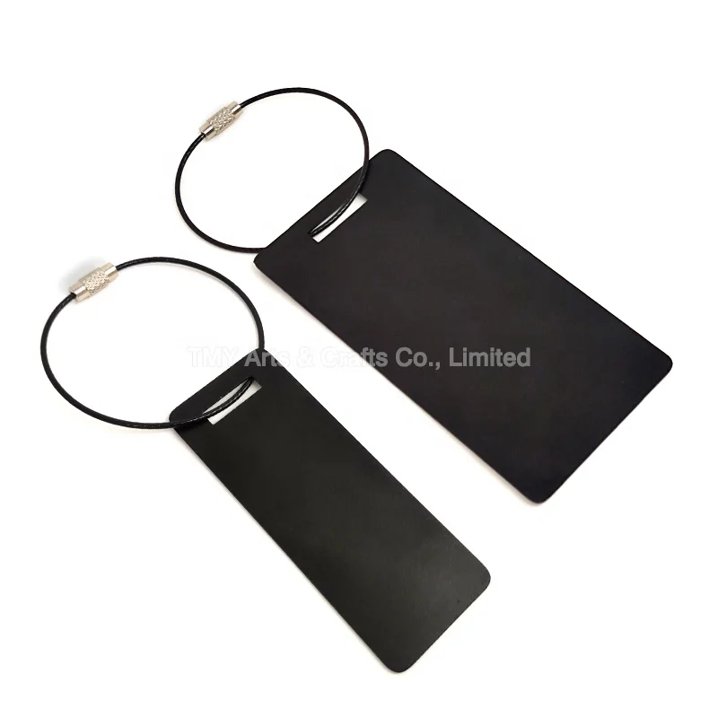 

Ready To Ship Airplane Anodized Metal Aluminum Blank Black Travel Luggage Tag For Men