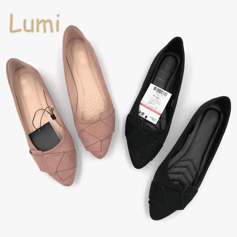 

High quality foldable flat pointed toe ballerina shoes for women, As per require