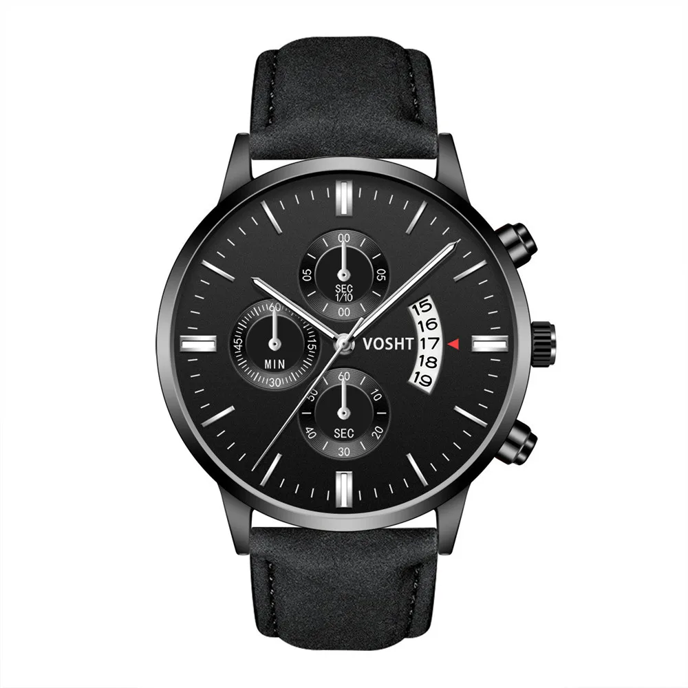 

2020 Explosion men's watch factory direct sales non-mechanical men and women high-end belt calendar quartz watch