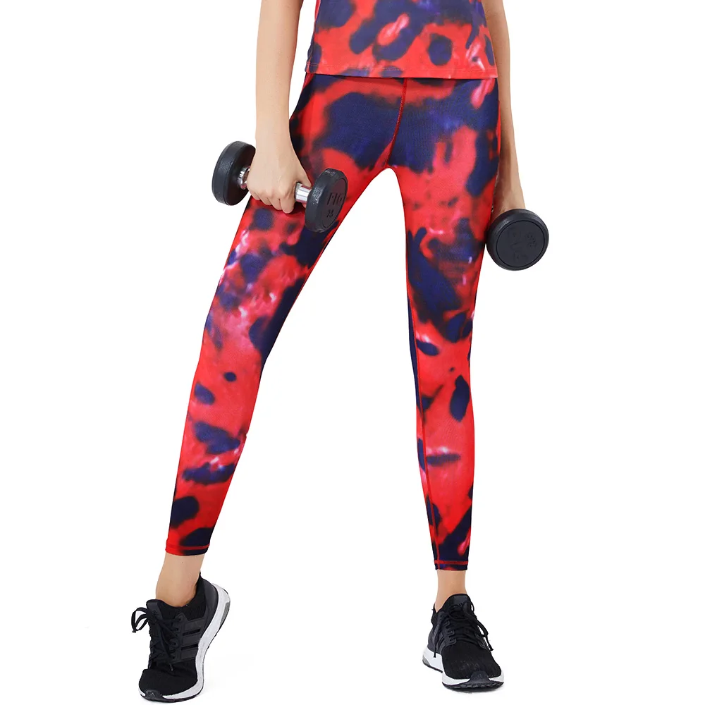 

OEM ODM bodysuit tie Dye seamless breathable Legging sweat absorption Tummy Control Pants Ladies colorful stretch fitness pant