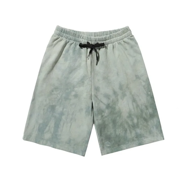 

Wholesale Stock Casual Drawstring Pockets Loose Elastic Waist Tie Dye Sport Pants Men Short