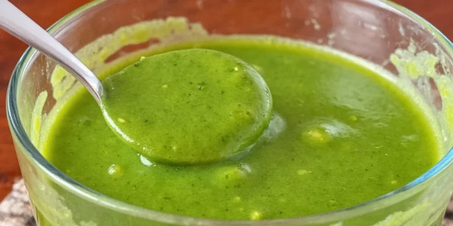 Green sofrito enhancing a plate of food