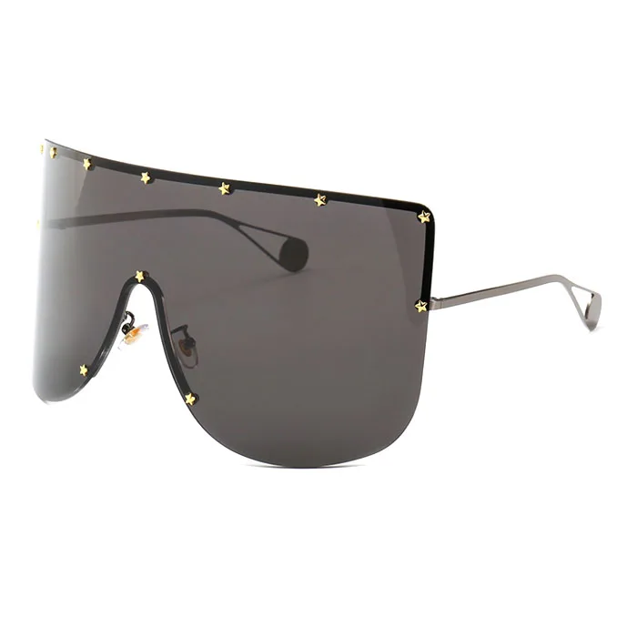 

2020 STOCK oversized sunglasses one piece lens glasses women men large frame windproof Vintage steampunk sunglasses uv400