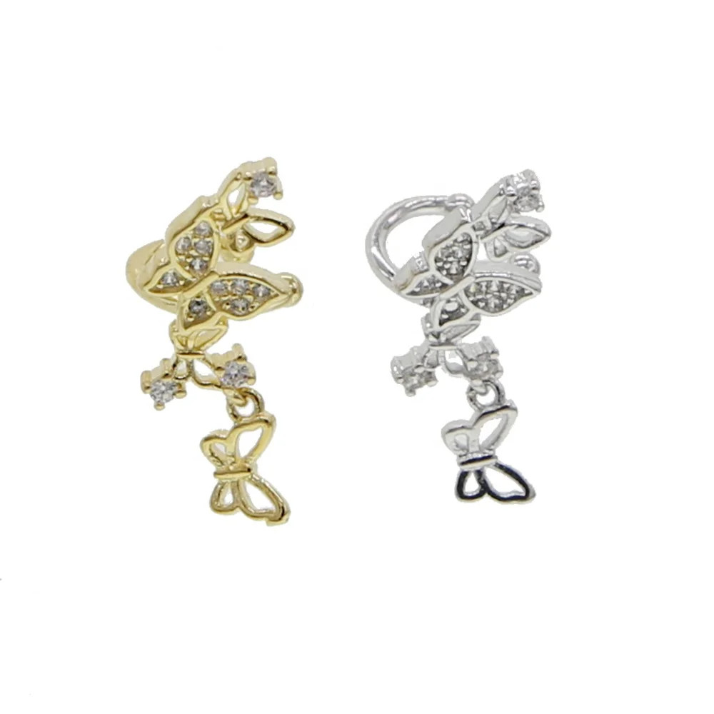 

2021 Women Clip Earring Ear Bone Cuff Earrings For Women New Temperament Butterfly Earring Jewelry Girls Bar Chain cuff