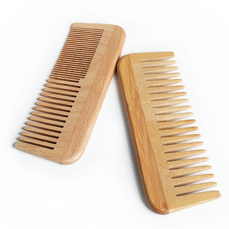 

Premium Quality Private Label Eco-friendly Wide Fine Tooth Natural Wooden Hair Comb