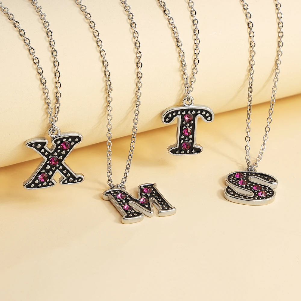 

Wholesale Custom Women Jewelry Chain Zircon 26 Initial Letter Alphabet Pendant Necklace