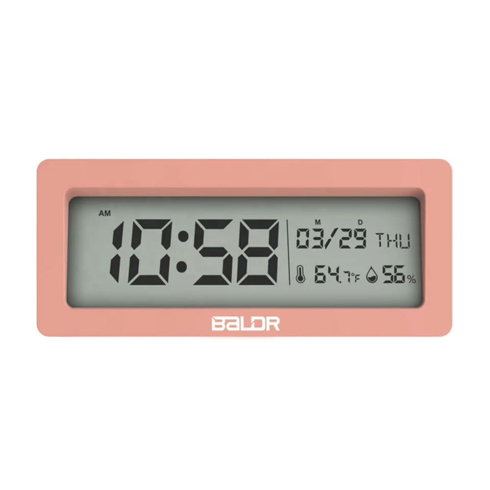 

BALDR B0337 Digital Alarm Clock for Student Kid Bedrooms Desk and Table Clock Brightness Control Indoor Temperature Humidity