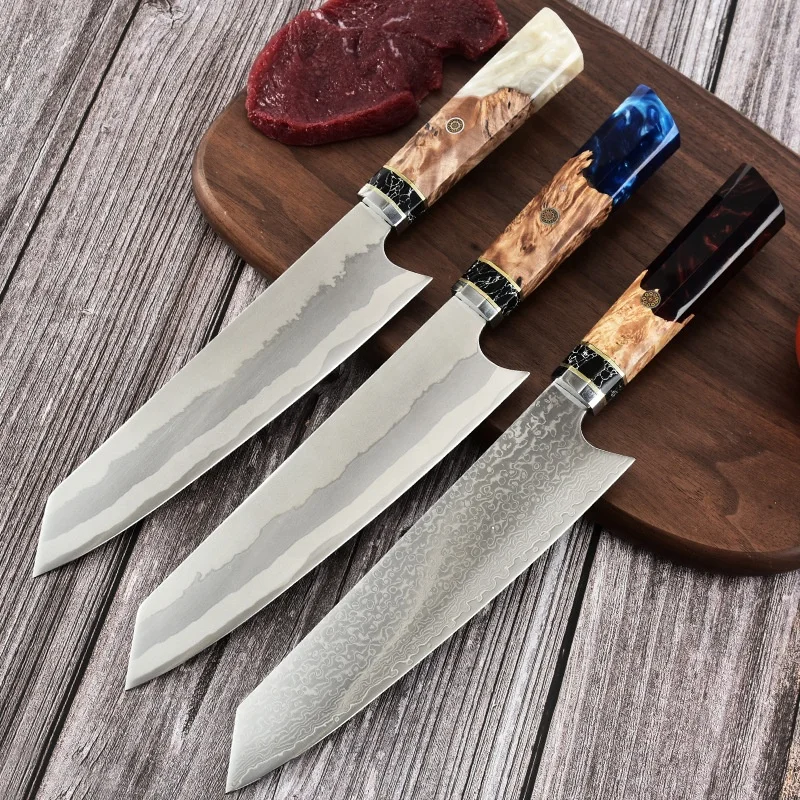 

Gift box Turquoise resin handle cooking kitchen knives chef japan vg10 damascus 8 inch kiritsuke knife