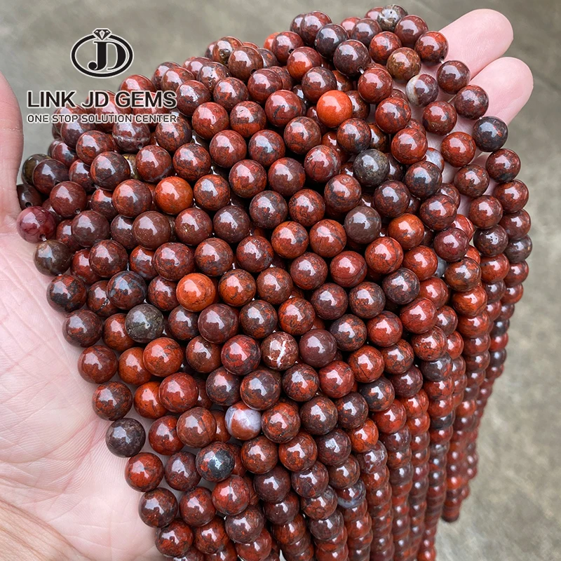 

4-12mm Natural Gemstone Round Loose Gems Energy Stone Healing Power Stone Beads Brecciated Jasper Beads for Jewelry