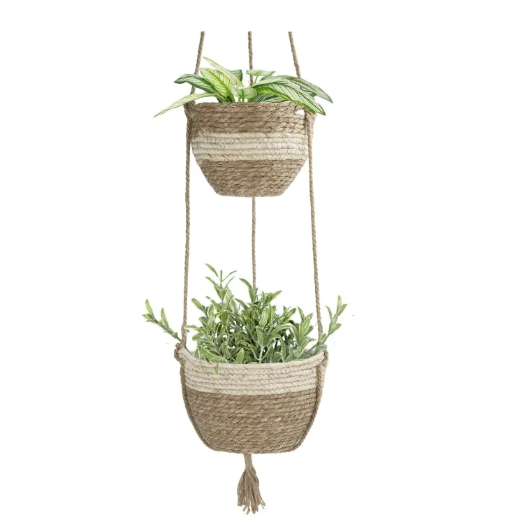 

Wall Hanging Pant Basket Woven Seagrass Belly Plant Hanging Flower Pots, Customized color