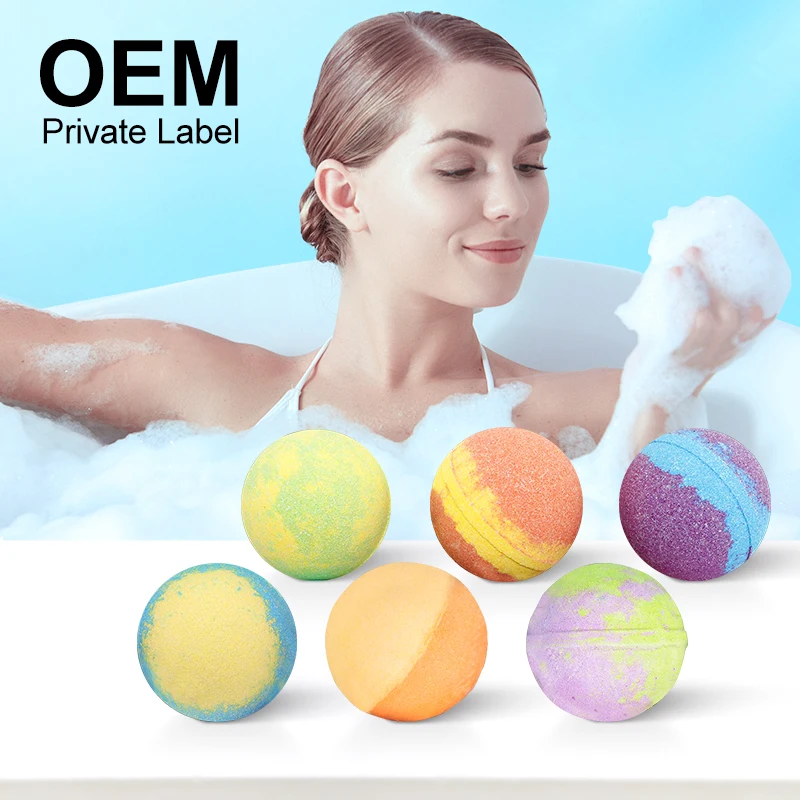 

OEM organic Bath Fizzy Shea Butter Bath Bombs Natural Oil Sea Salt Bath Balls, Different colors