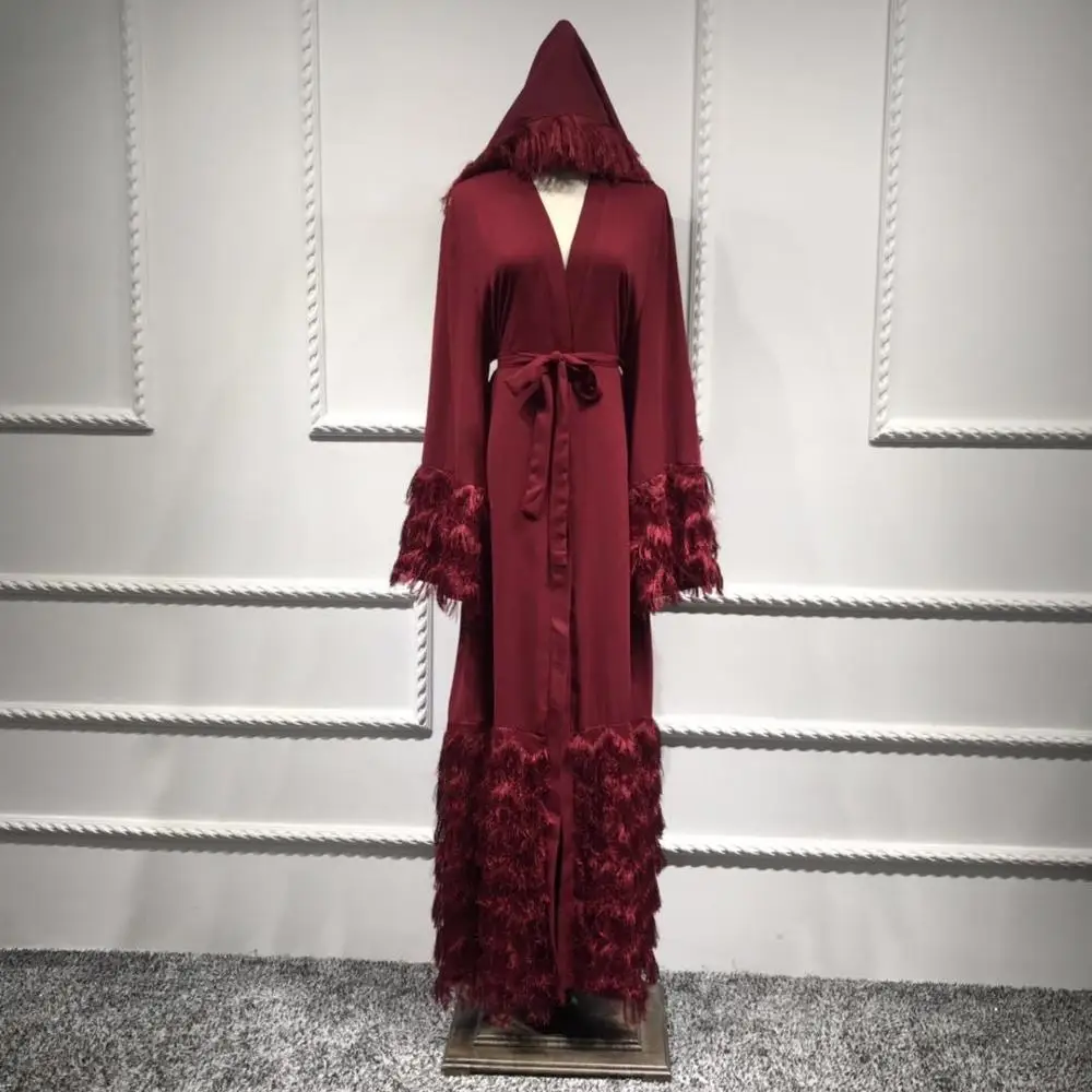 

Elegant and noble Dubai Cardigan Muslim Lace Robe