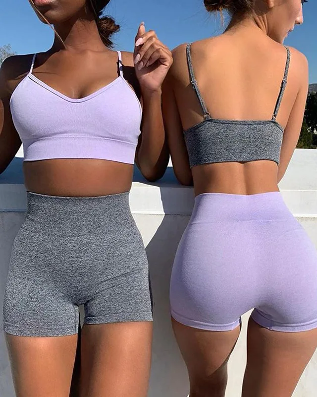 
Wholesale seamless nylon spandex shorts for women high waist gym biker shorts 