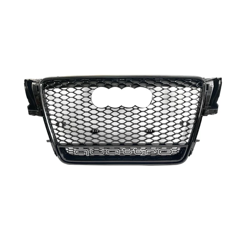 

Free shipping RS4 B8 car front grill with quattro lower mesh for Audi A4/S4 2008 2009 2010 2011 2012