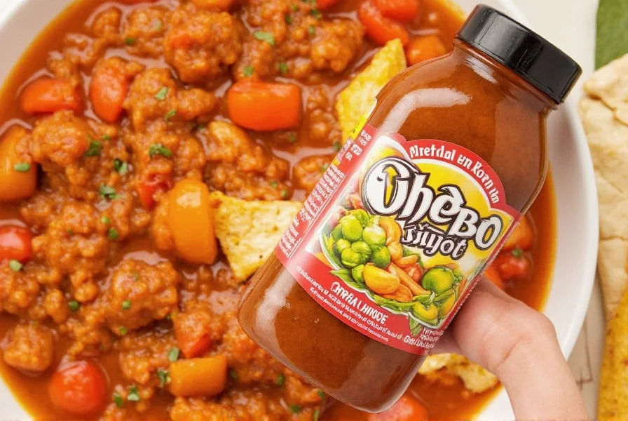 Adobo Sauce Bottle on Kitchen Counter