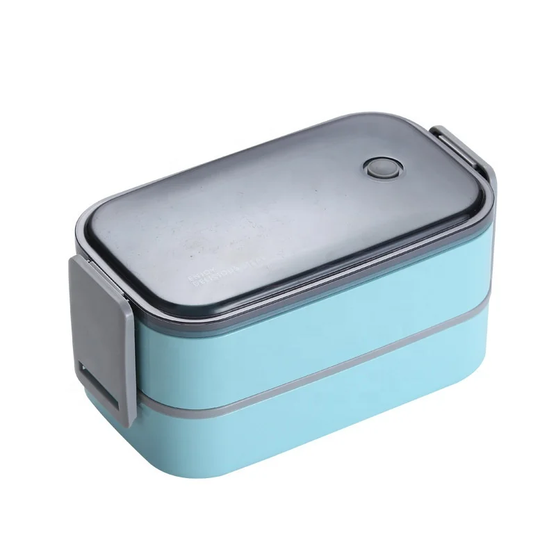 

Stackable Large Capacity Dishwasher Safe with Divided Compartments 2 layer Stainless steel Lunch Container, White /pink/blue