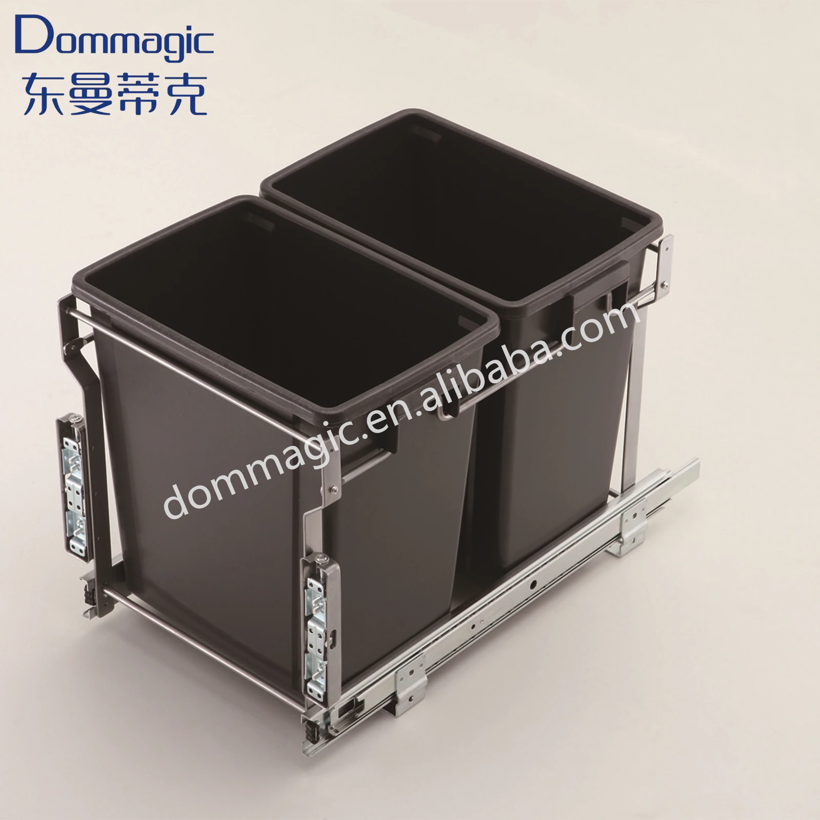 Kitchen Under Sink Pull Out Drawer Slider Basket Plastic Wastebin Dustbin Trashbin