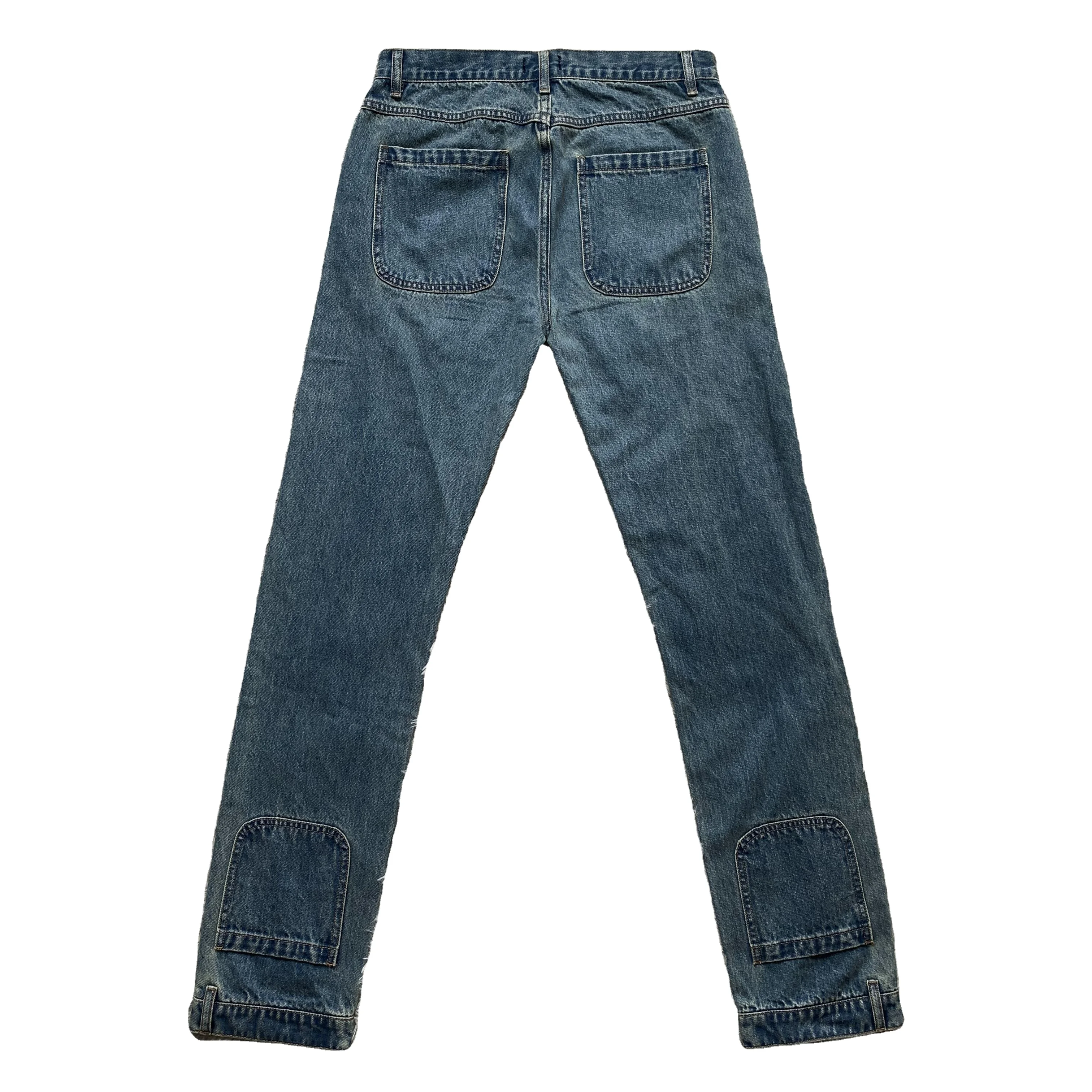 DENIMGUYS Custom Special Design Upside Down Bottom Men's Jeans Vintage Blue Streetwear Denim Jeans Men