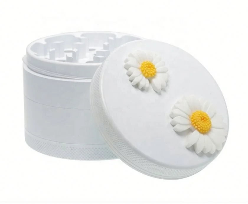 

Daisy Style Diameter  Ceramic Coating 4-layer Aluminum Alloy Cigarette Grinder Washable Grinder Set, Picture