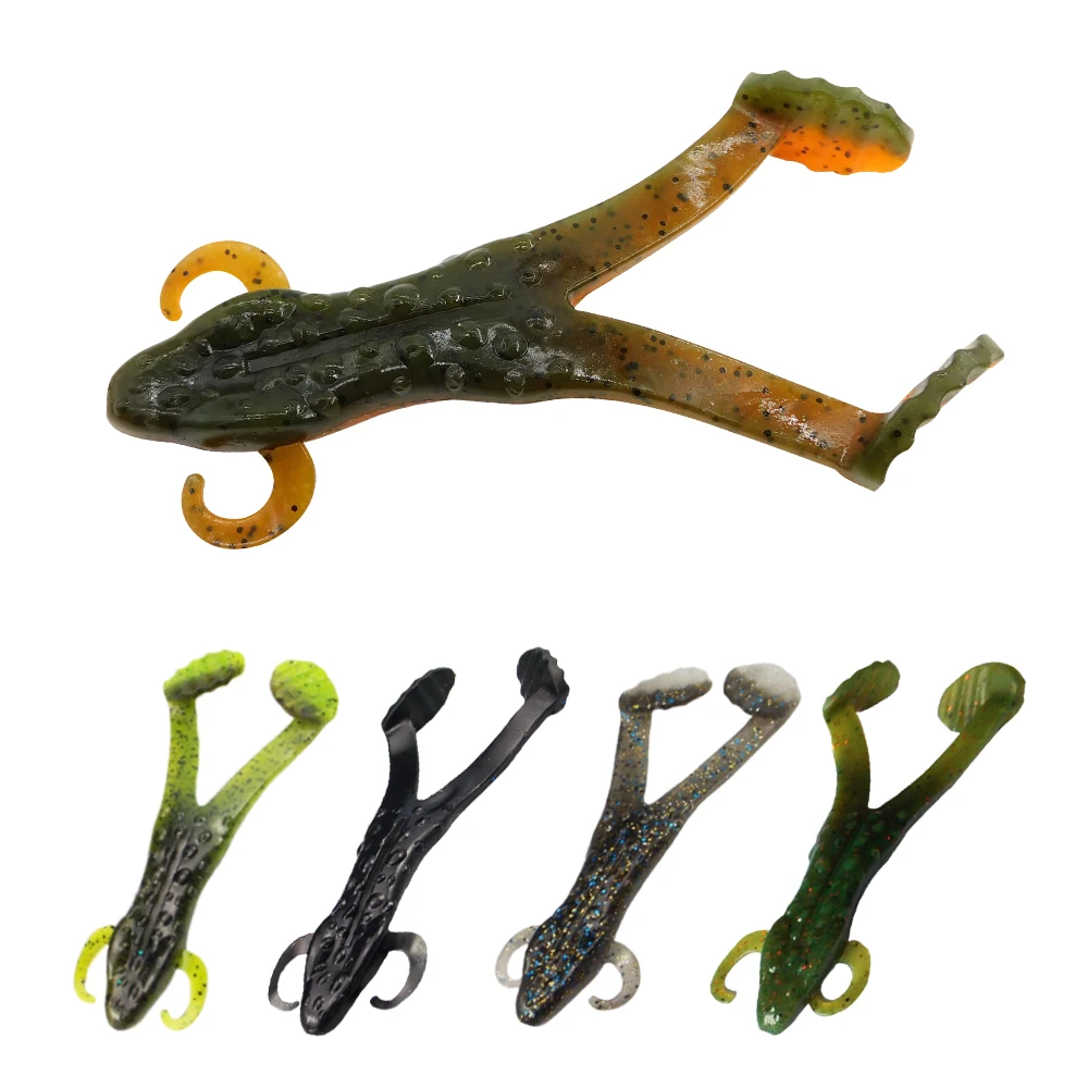 

ESFISHING 5pcs 80mm Bog Frog 12.5g Fishing Lures Top Water Lure soft plastic shrimp Frog Lure unique bass bait