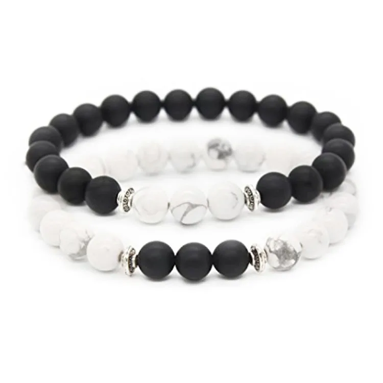 

Accessories women's fashion jewelry 8mm Crystal Turquoise frosted stone lovers Bracelet men's and women's Bracelets