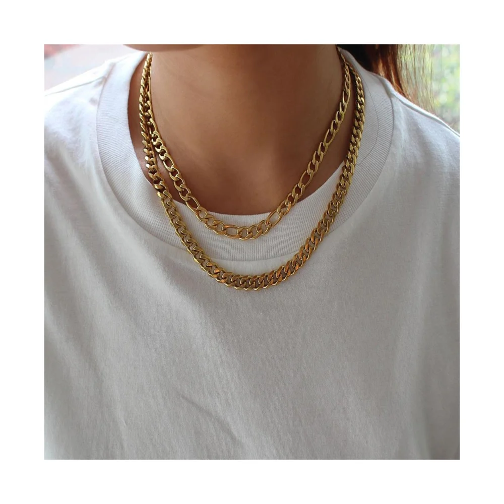 

Wholesale Custom Hip Hop Miami Mens 14k 18k 24k Gold Plated Stainless Steel Chain Necklace Choker Cuban Link Chain for Women, Silver/gold/rose gold